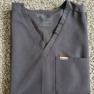 Figs Scrub Top - Charcoal - Pride Edition